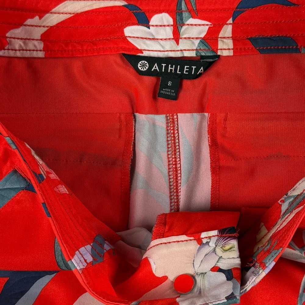 Athleta Women's Printed Hudson‎ Floral Boardshorts Red Sz 8